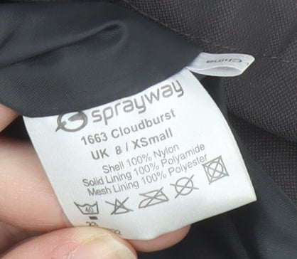 Sprayway Women's Grey Hooded Rain Coat Jacket Size 8