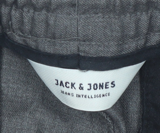 Jack & Jones Men's Grey Regular Fit Trousers 34