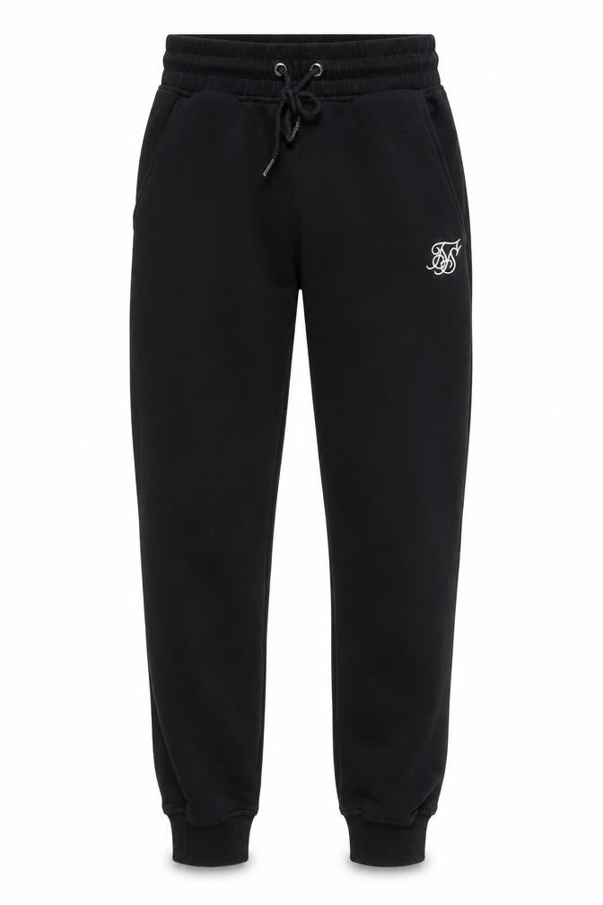 SikSilk Men's Black Jogger Trousers S, Elastic Waist