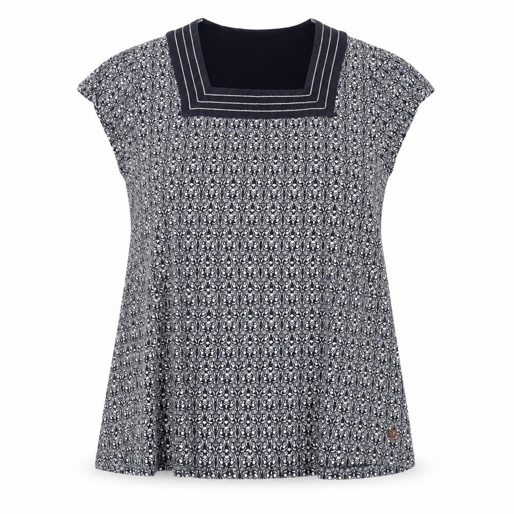 Dash Women's Black Geometric Sleeveless Square Neck Top