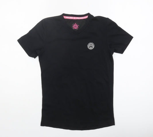 Bidi Badu Girls Black V-Neck T-Shirt Modal Blend - 11-12 Years