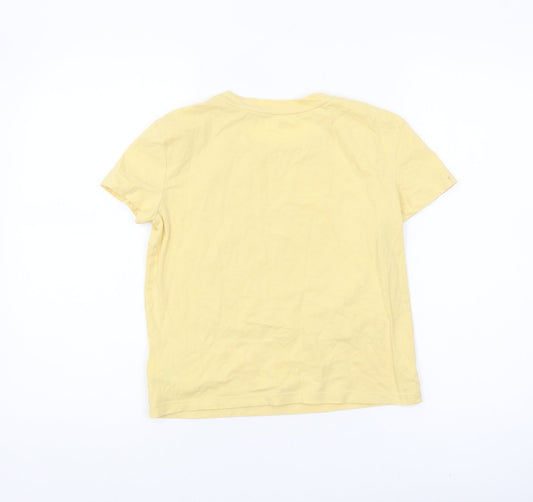 GAP Girls Yellow Graphic T-Shirt Size 10 Years