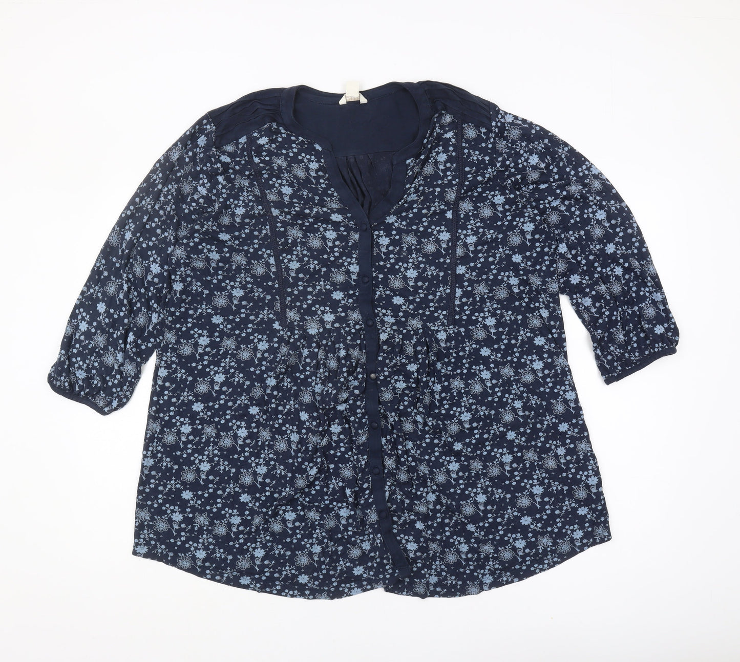Monsoon Women's Blue Floral Tunic Blouse Size 18