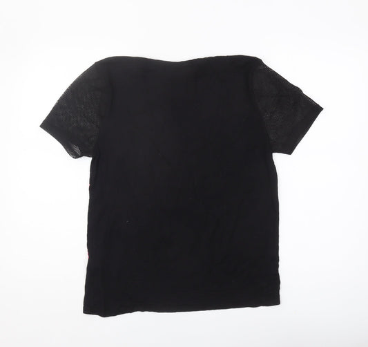 New Look Girls Black Graphic Jersey T-Shirt 12-13 Years
