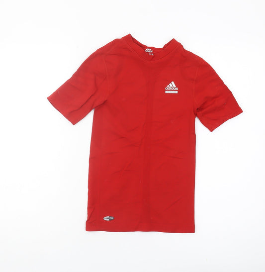 Adidas Boys Red Athletic T-Shirt L Gym Training