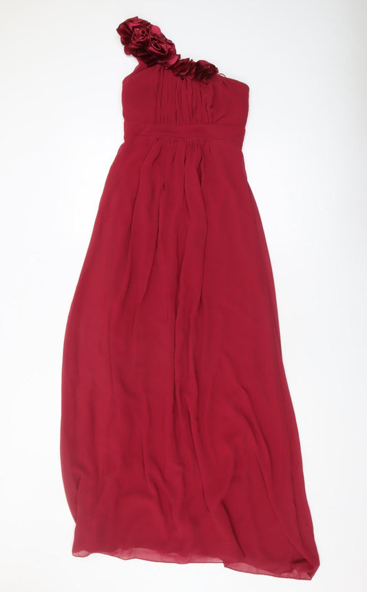 Jane Norman Women’s Red One Shoulder Long Dress