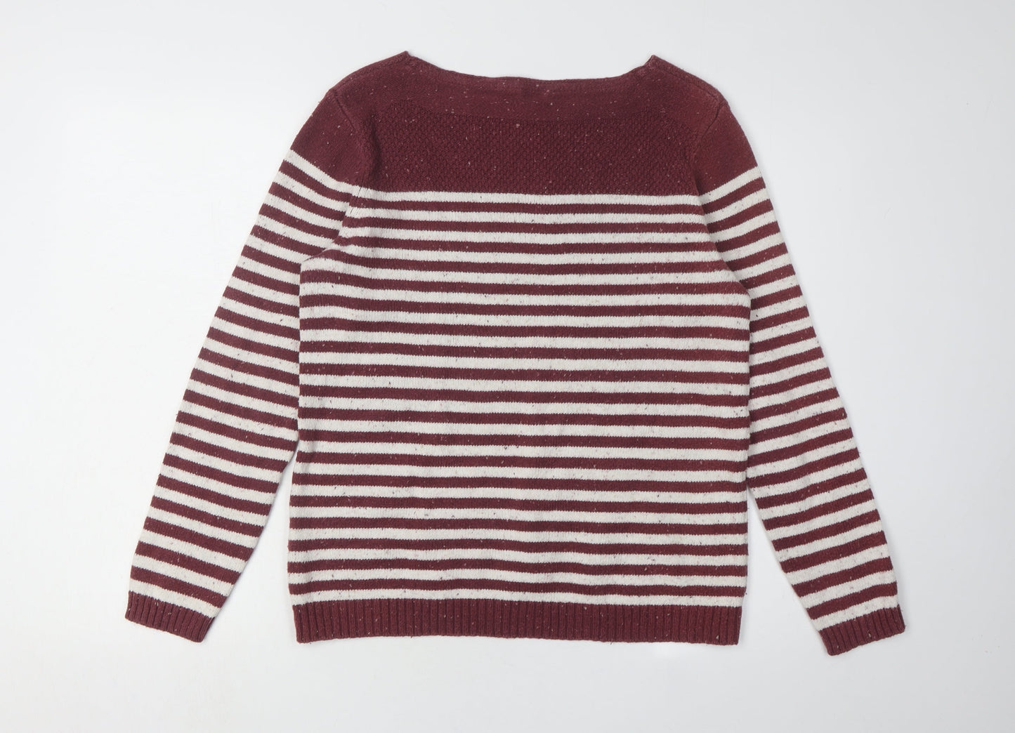 FatFace Women's Red Striped Pullover Jumper Size 14