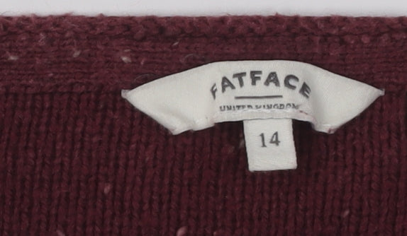 FatFace Women's Red Striped Pullover Jumper Size 14