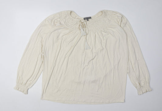 Laura Ashley Women's Ivory Tunic Blouse Size 16 - Elegant & Comfortable