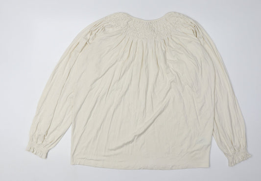 Laura Ashley Women's Ivory Tunic Blouse Size 16 - Elegant & Comfortable