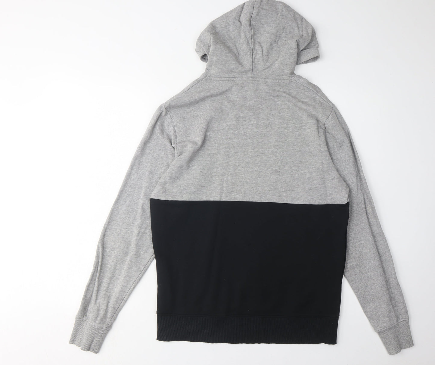 Jack & Jones Men's Grey and Black Pullover Hoodie S