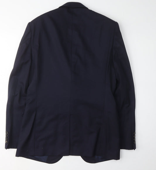 Jaeger Men's Blue Wool Blazer Size 38 Regular