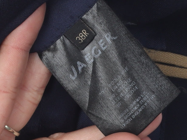 Jaeger Men's Blue Wool Blazer Size 38 Regular