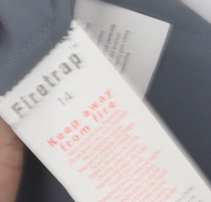 Firetrap Women's Grey Button-Up Shirt Size 14