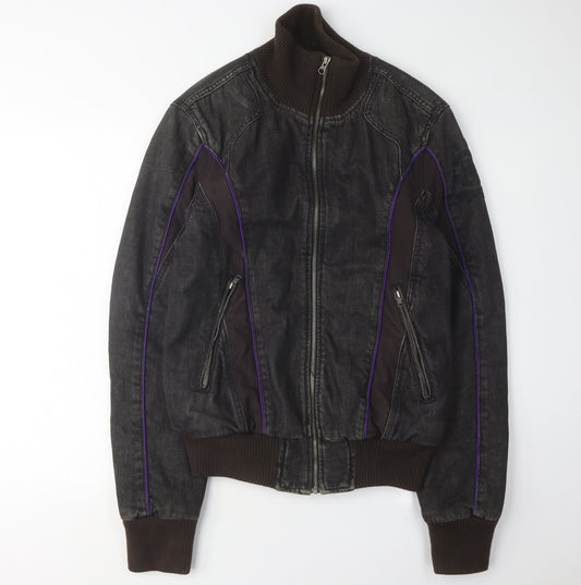 Diesel Men's Black Bomber Jacket Size L Casual Autumn