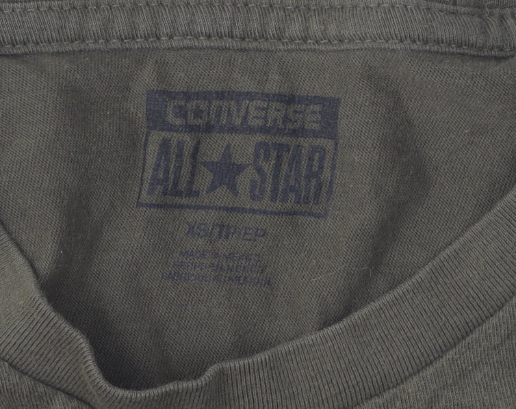 Converse Men's Green XS Graphic T-Shirt, Logo Accent