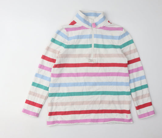 Joules Women's Striped Pullover Sweatshirt, Multicoloured, Size 10