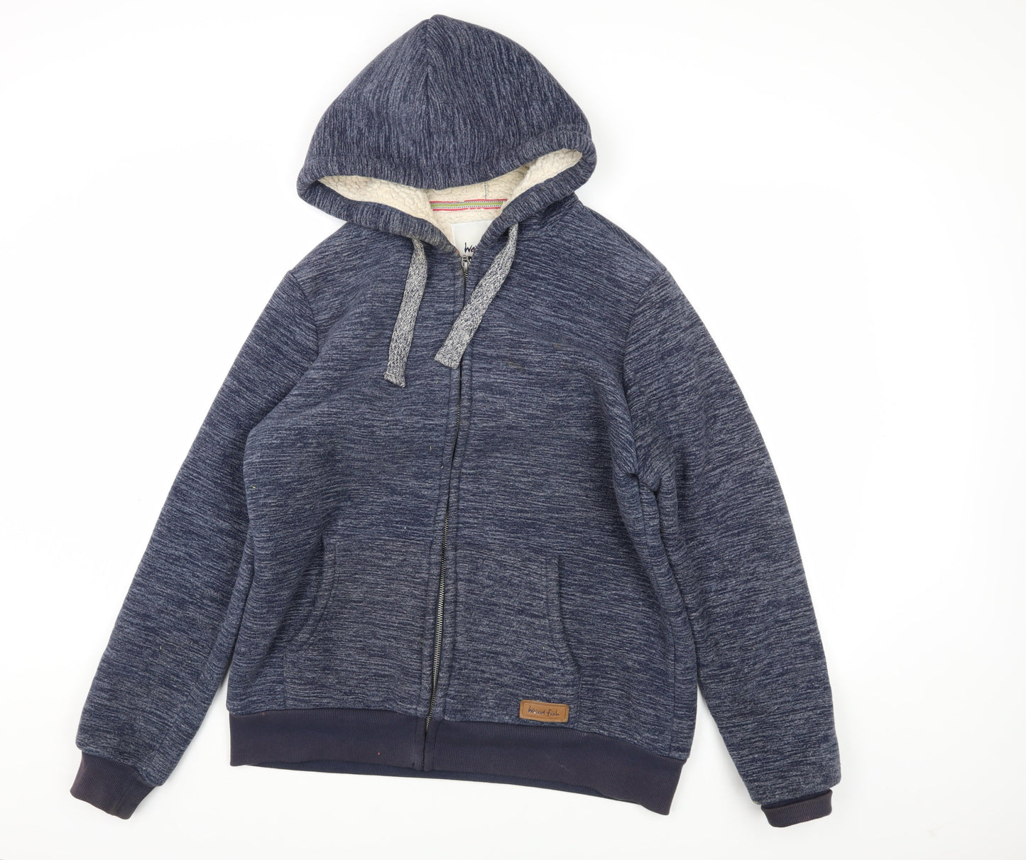 Weird Fish Women's Blue Hooded Jacket Size 16