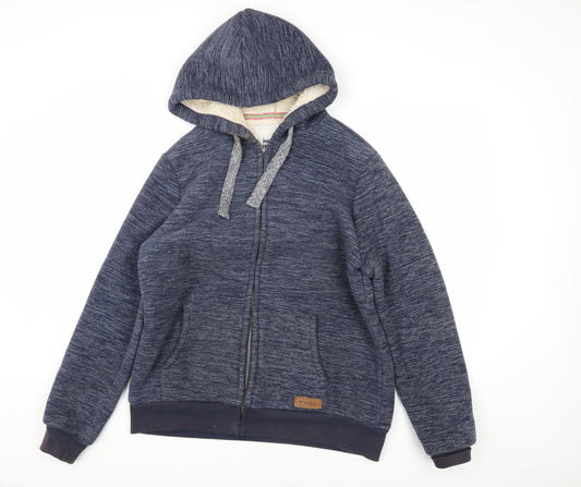 Weird Fish Women's Blue Hooded Jacket Size 16