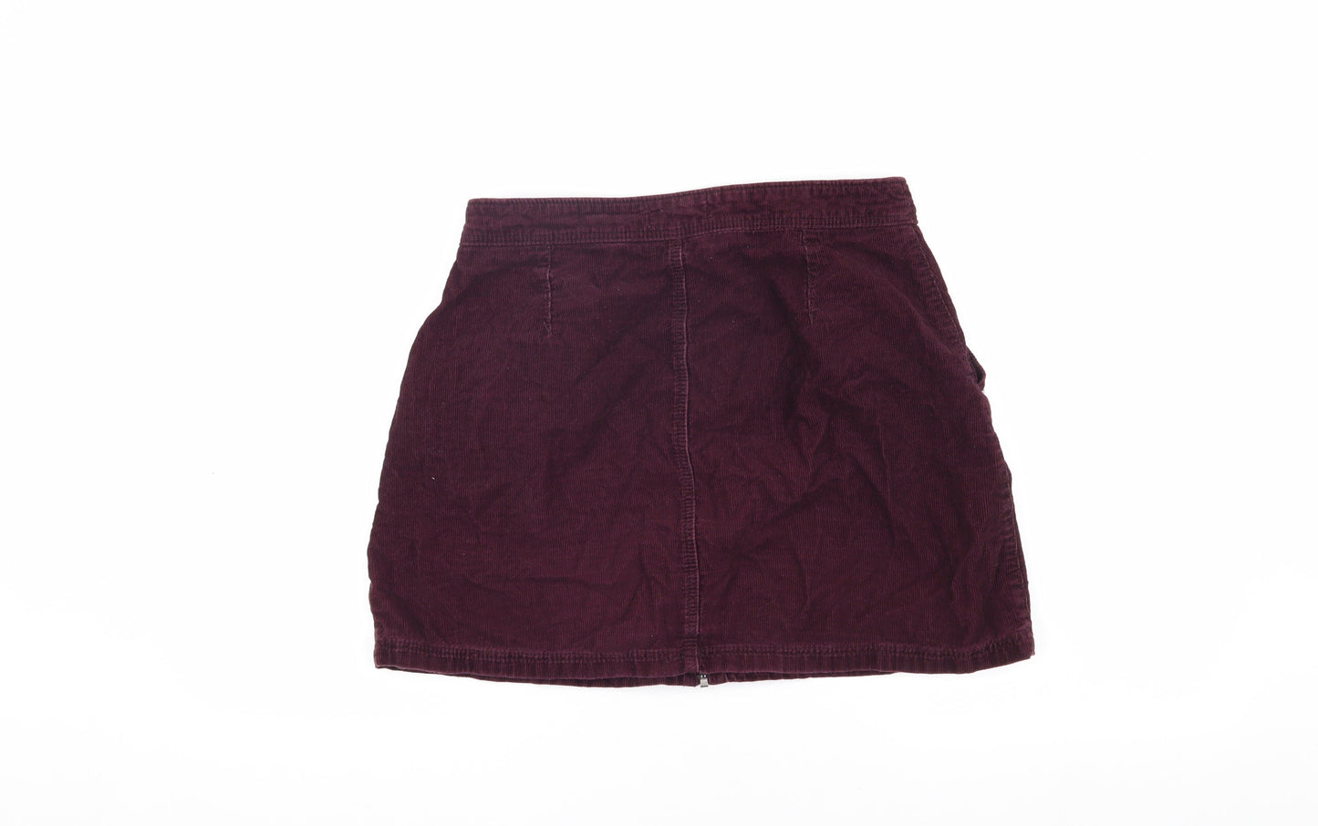 New Look Women's Red Corduroy Zip Skirt Size 10
