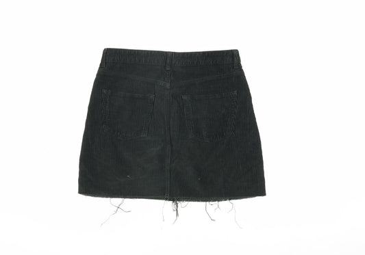 Topshop Women's Black Mini Corduroy Skirt - Size 10