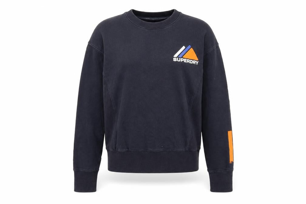 Womens UK 8 Regular Superdry Black Pullover Sweatshirt