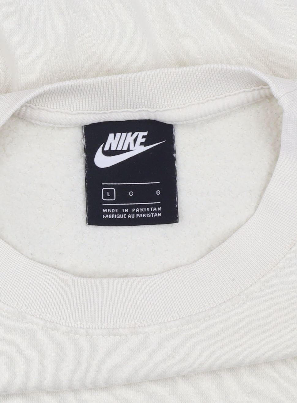 Nike Women's Ivory Pullover Sweatshirt, Size L, Logo Accent