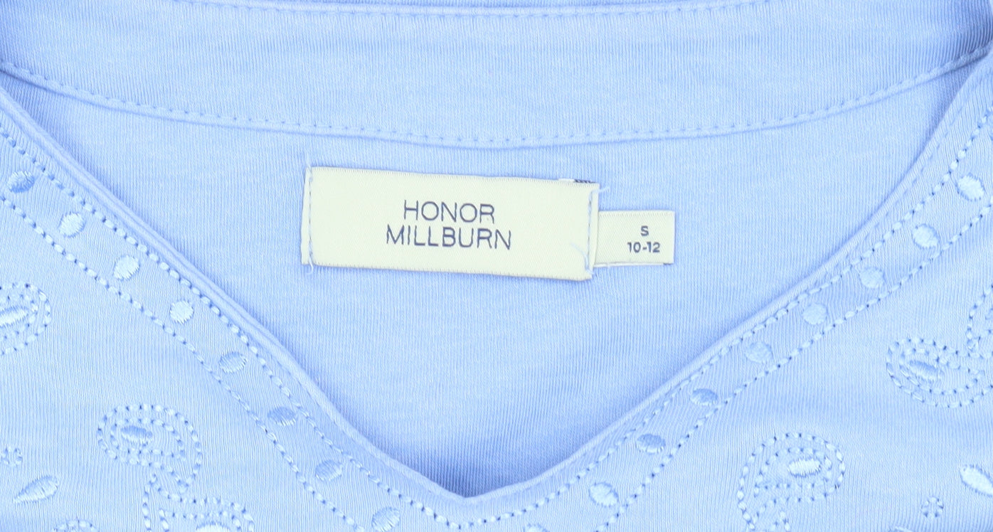 Honor Millburn Blue Women's Embroidered T-Shirt Size 10