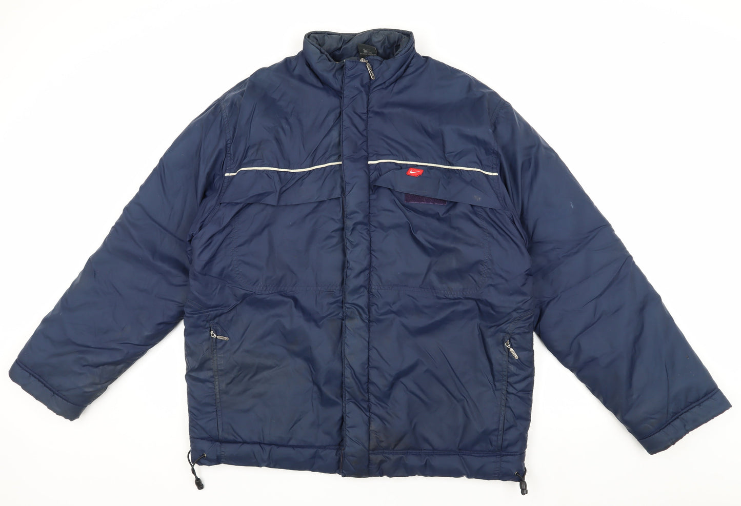 Nike Men's Blue Puffer Jacket, Size L, Casual Winter