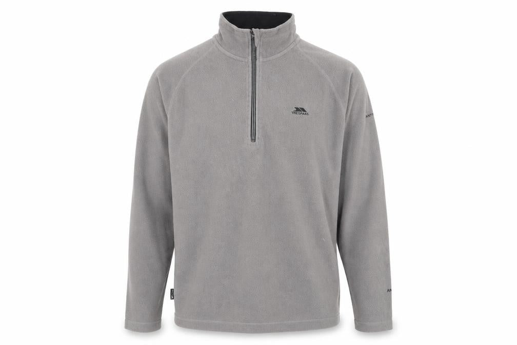 Mens UK L Regular Trespass Grey 1/4 Zip Sweatshirt