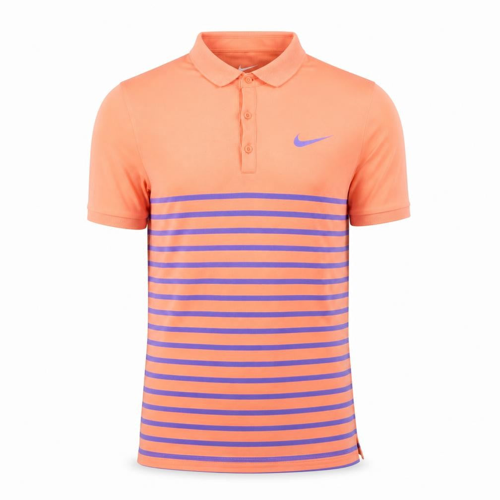 Nike Men's Orange Striped Polo XS