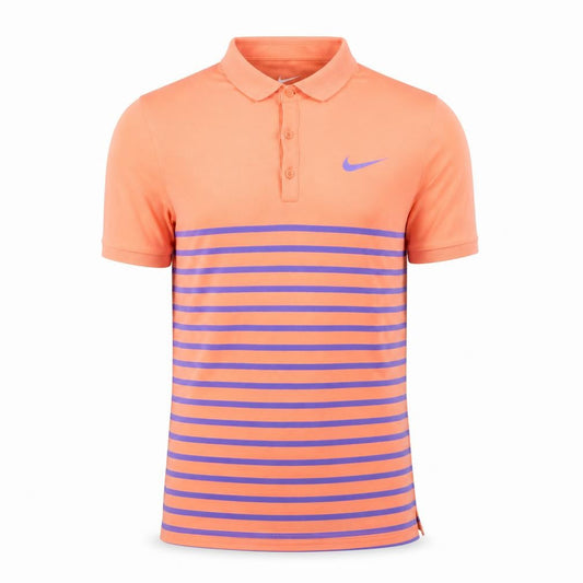 Nike Men's Orange Striped Polo XS