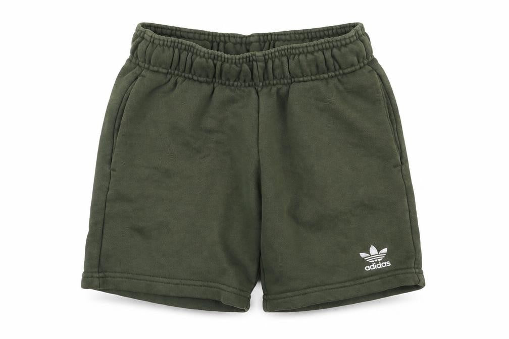 Front view of Adidas boys’ green athletic shorts 5-6 years