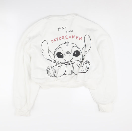 Primark Disney Stitch Women's White Pullover Sweatshirt