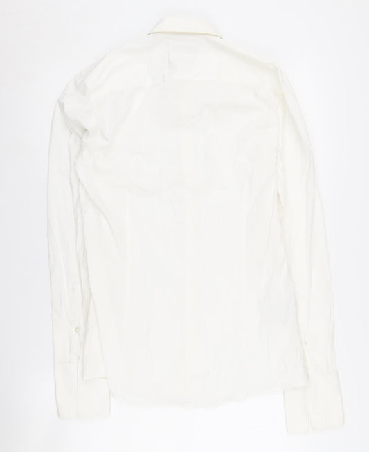 Hugo Boss Men's White Formal Dress Shirt 39 Extra Slim