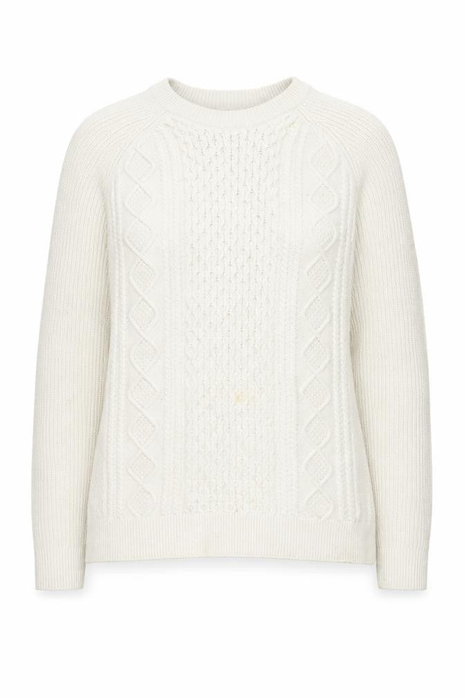 Gap Women's Ivory Cable-Knit Pullover Jumper, Size L