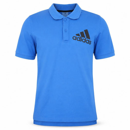 Adidas Men's Blue Polo Shirt, Size S, Logo Accent
