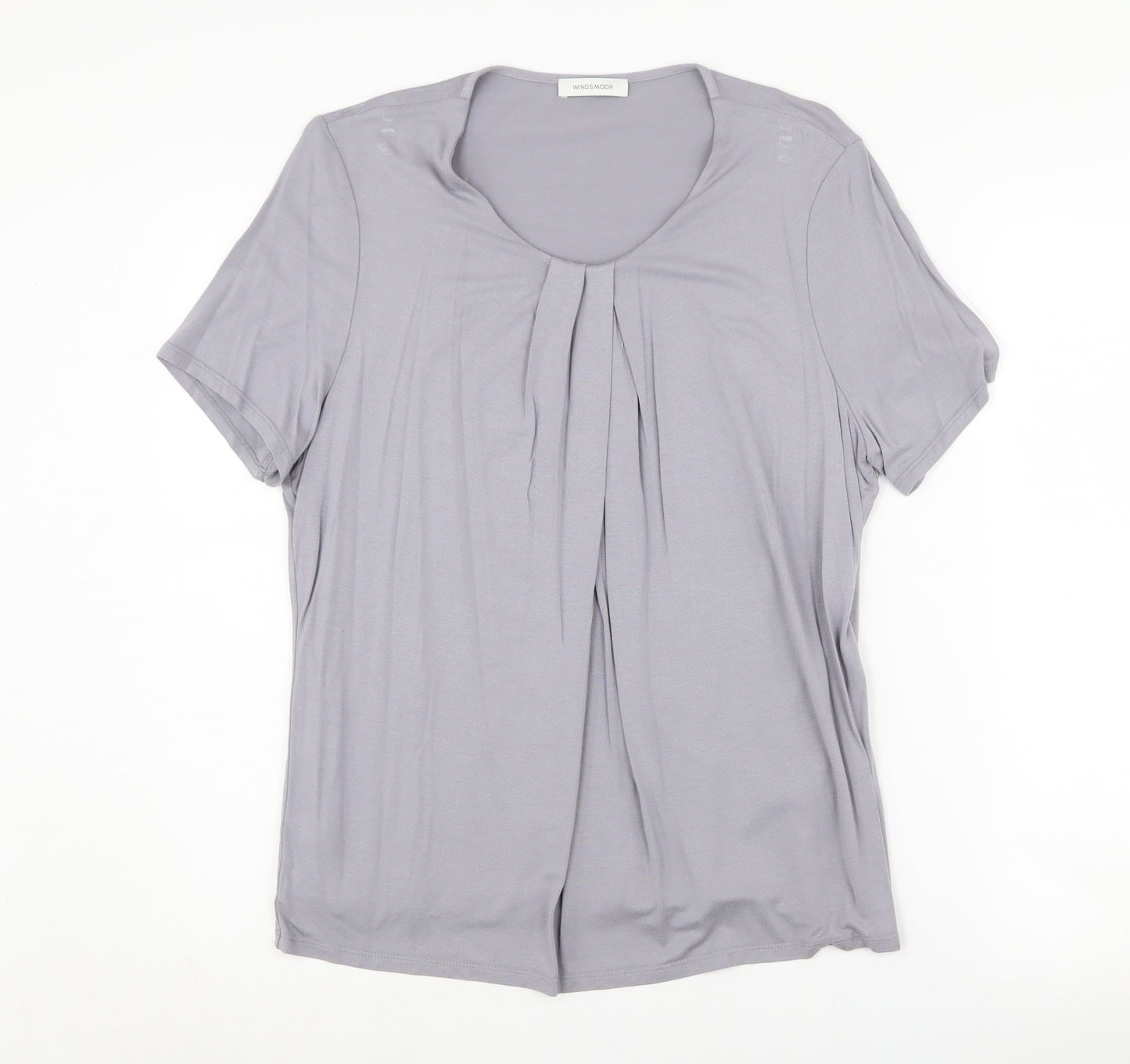 Windsmoor Women's Grey Basic T-Shirt M Scoop Neck