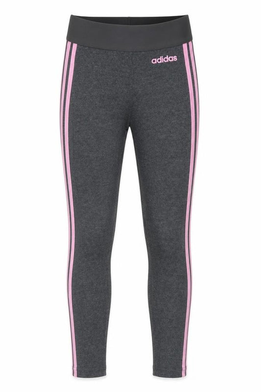adidas Girls Grey Pink Leggings 2XS, Slim Fit Activewear