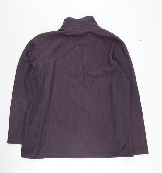 Cotton Traders Men's Purple 1/4 Zip Sweatshirt - L