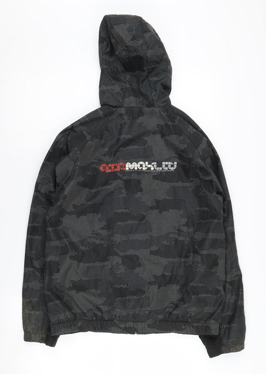 Air Max Ltd Boys Black Hooded Camouflage Jacket M