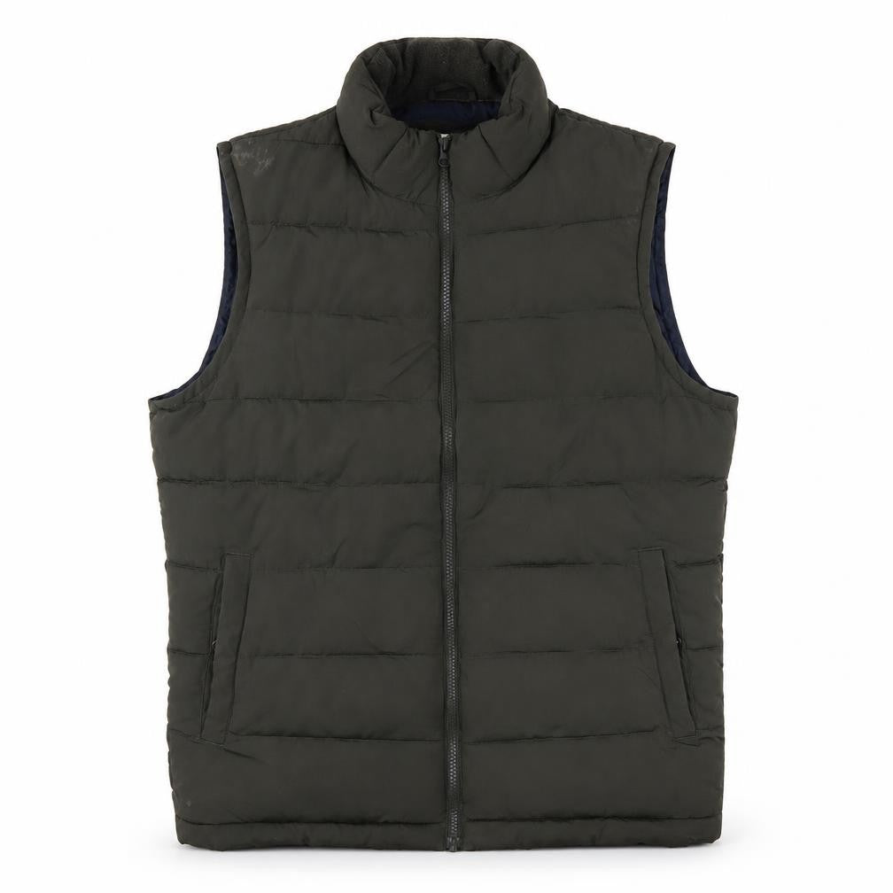 Gap Men's Green S Puffer Waistcoat with Zipped Pockets