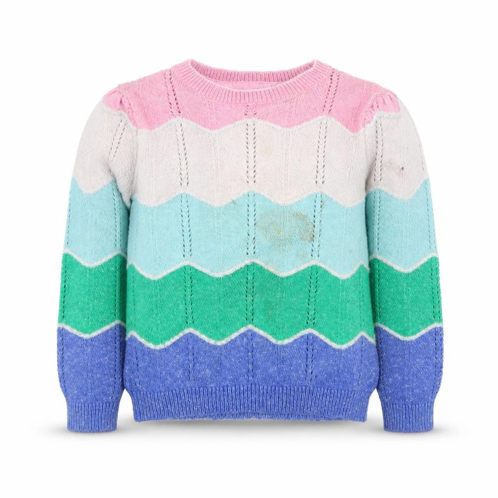 Marks and Spencer Girls Multicoloured Chevron Jumper, Size 5-6 Years