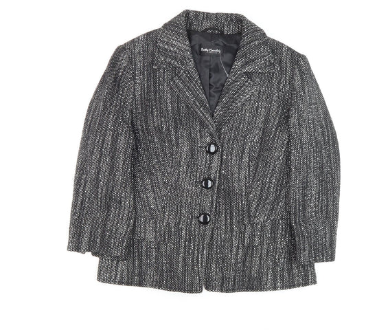 Romy Collection Women's Black Blazer, Size 14, Classic Style