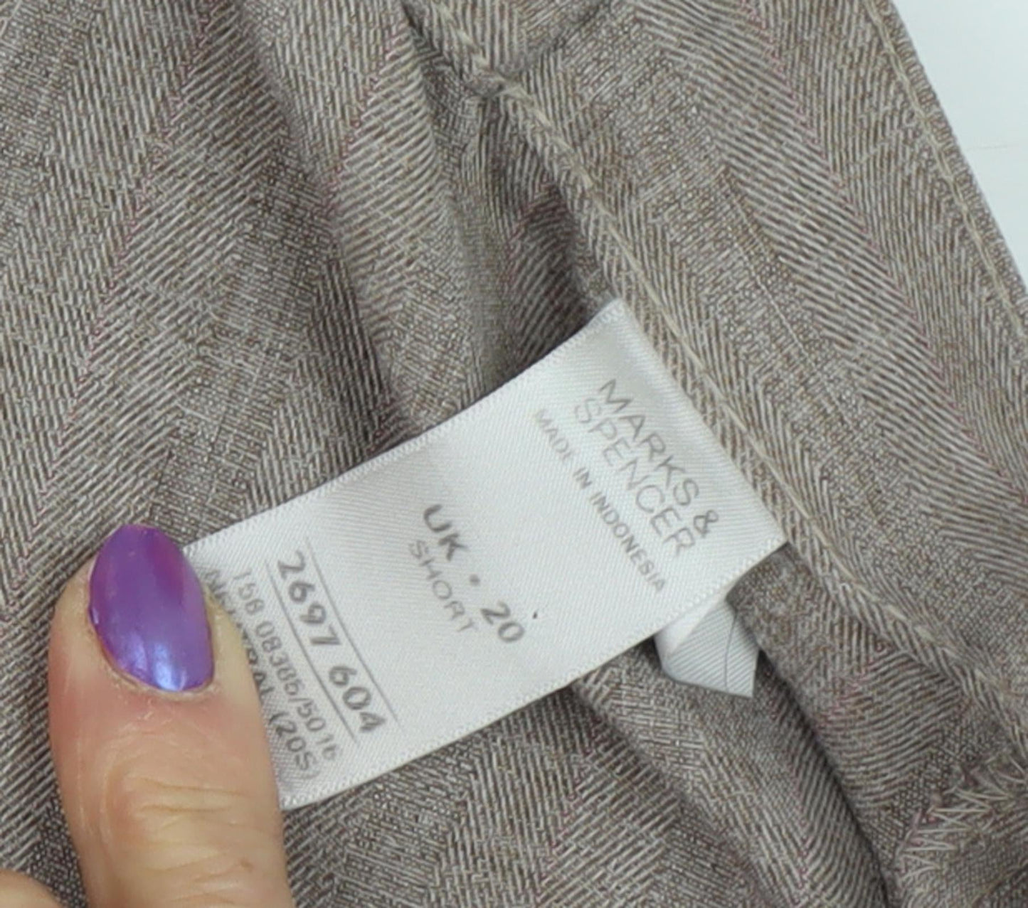 Marks and Spencer Women's Beige Trousers, Size 20, Relaxed Fit