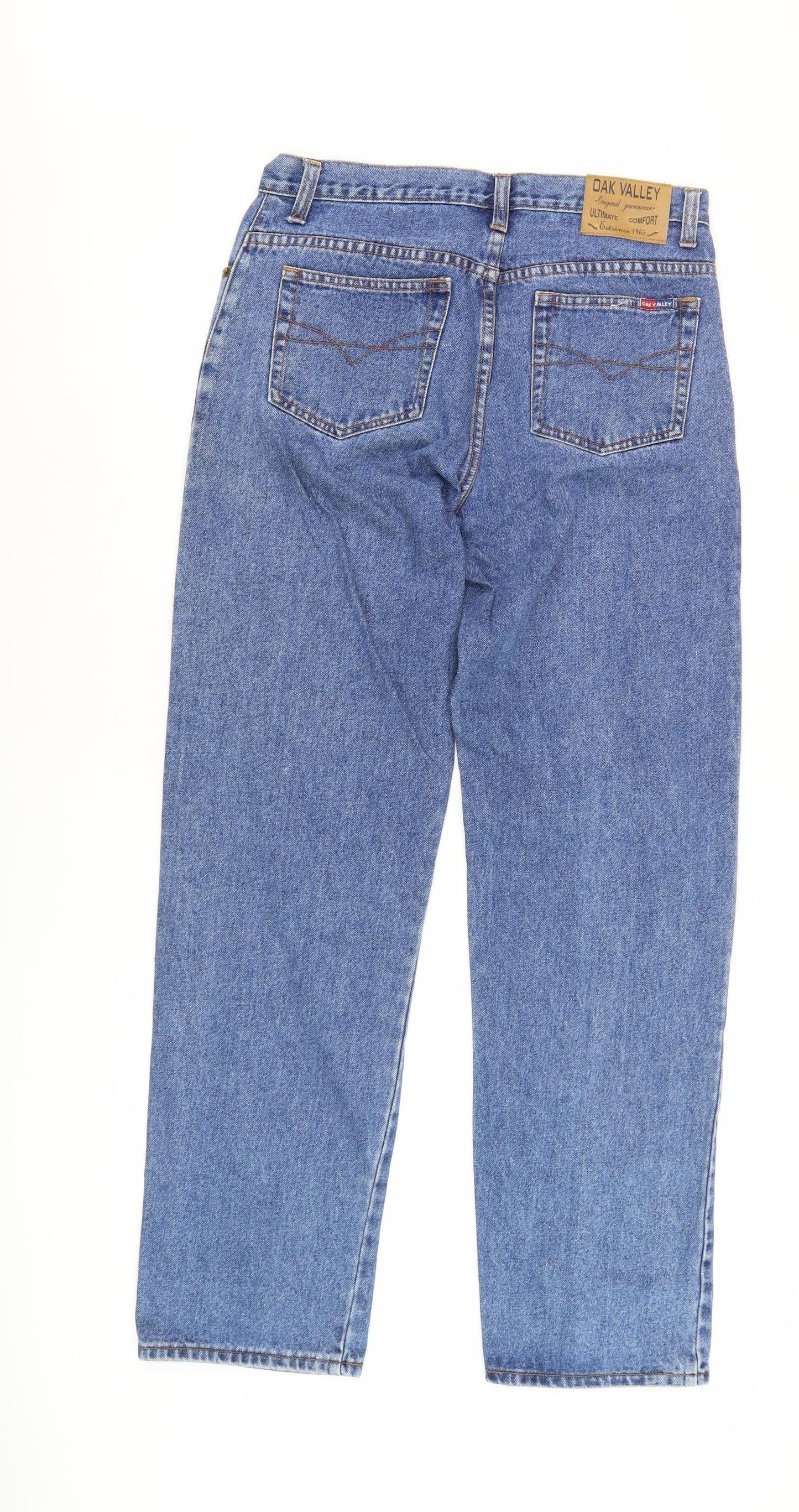 Oak Valley Men's Blue Straight-Leg Jeans, Size 34