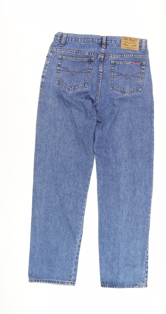 Oak Valley Men's Blue Straight-Leg Jeans, Size 34