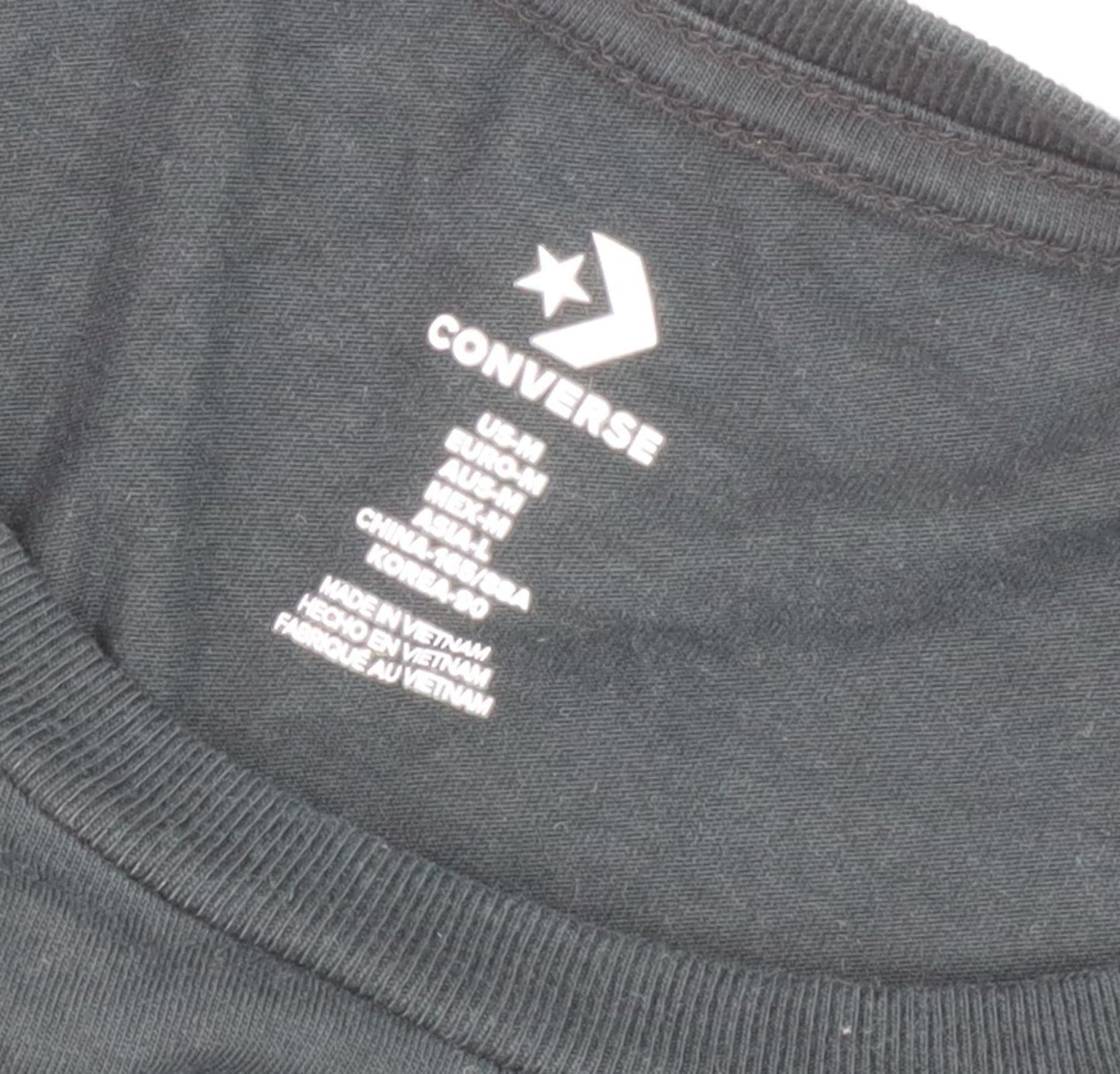 Converse Black Unisex T-Shirt, M, Casual Crew Neck