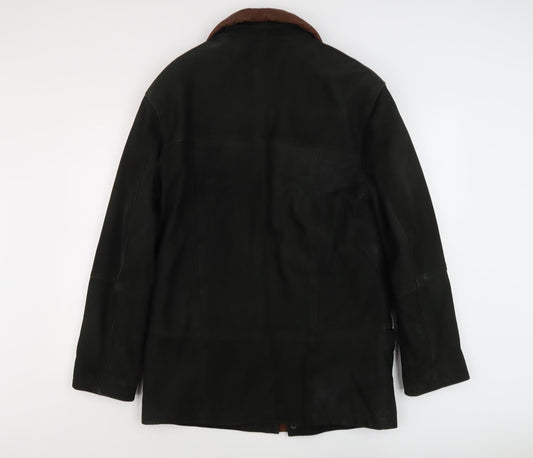 Lakeland Men's Black Leather Jacket, Size 38, Mid-Length