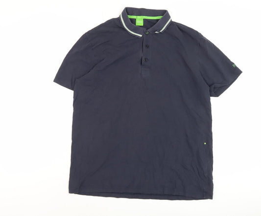 Hugo Boss Men's Blue XL Polo Shirt, Classic Design